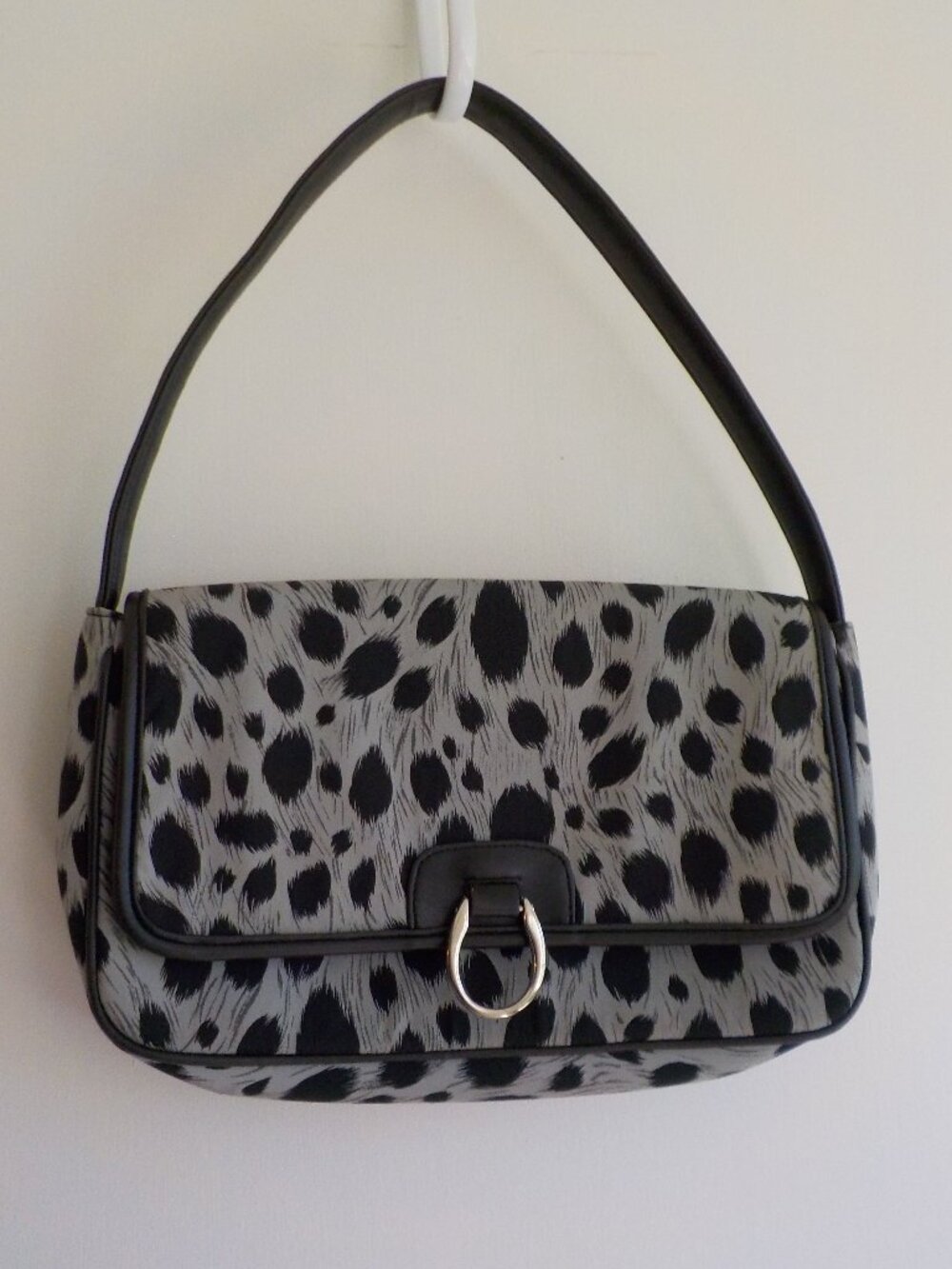 Diane Gilman Purse Bag - SILK - Black Grey Snap Closure (2560)
